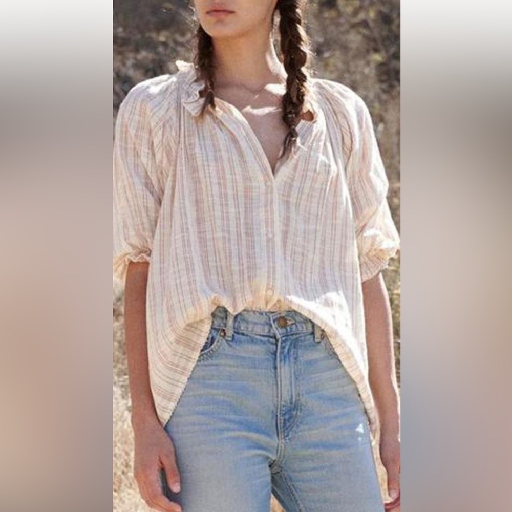 THE GREAT.  POEM SHIRT - SADDLE STRIPE size 0